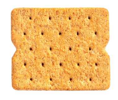 buğday kraker. Beyaz arka plan üzerinde izole bir tek parça kepekli yulaf bisküvi.
