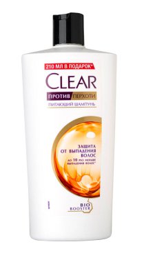 Anapa, Russia - December, 10, 2022: Clear  Anti-Dandruff Anti-Hairfall Shampoo on white background.