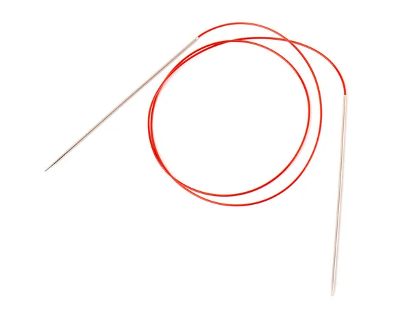 用白色隔绝的红色金属圆锥针头 — 图库照片