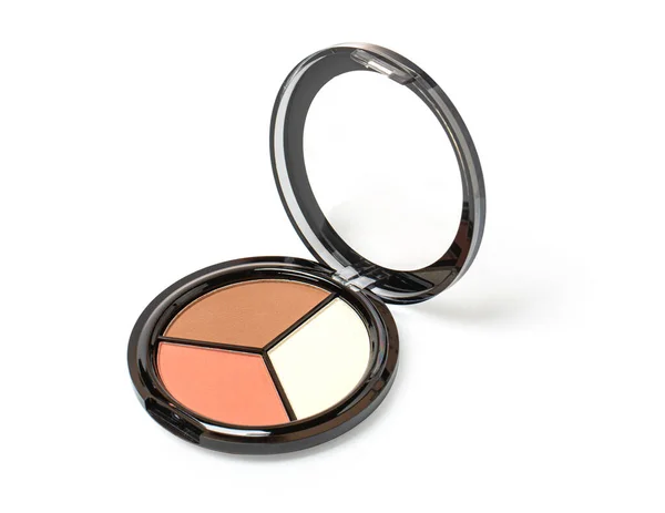 Cosmetic Palette White Background Contour Highlighter — Stock Photo, Image