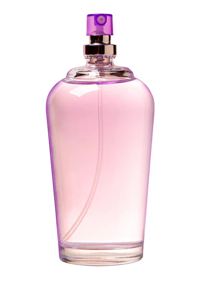 漂亮的瓶装香水 妇女的东东德帕夫姆 花香喷雾器在白色上隔离 妇女的水果香味 — 图库照片