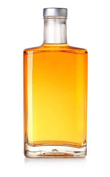 Bouteille Whisky Isolé Sur Fond Blanc Avec Chemin Coupe — Photo
