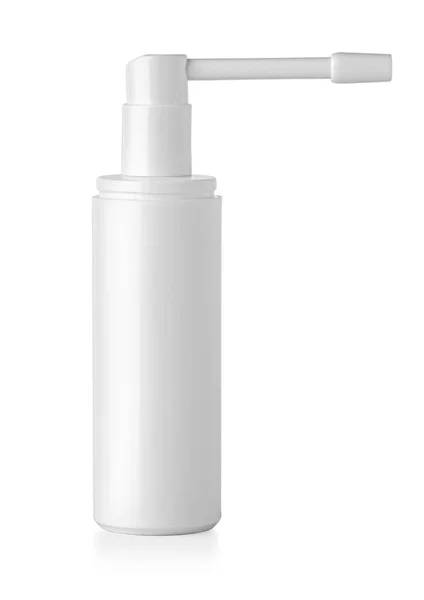 Spray Gardła Lekiem Butelkowym Izolowany Białym Tle Ścieżką Wycinania — Zdjęcie stockowe