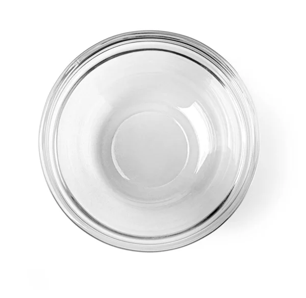 Glass Bowl Isolated White Background Top View — Stock Photo, Image