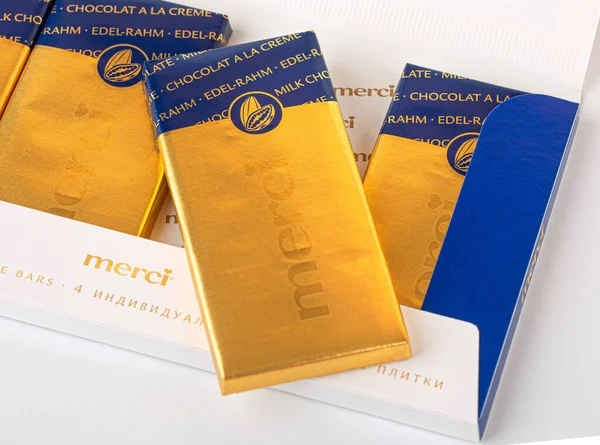 Anapa Russia February 2023 Merci Chocolate Brand Chocolate Candy Manufactured — Stock Photo, Image
