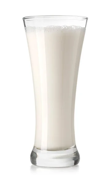 Bicchiere Latte Isolato Fondo Bianco Con Percorso Ritaglio — Foto Stock