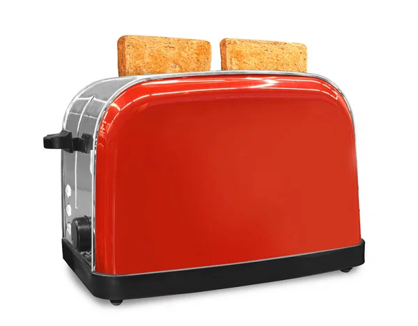 Red Bread Toaster Isolated White Background — Stock Photo, Image