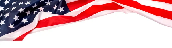 Beyaz Arkaplanda Amerikan Bayrağı — Stok fotoğraf