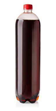 Plastik kola şişesi kırpma yolu ile beyaz arkaplanda izole