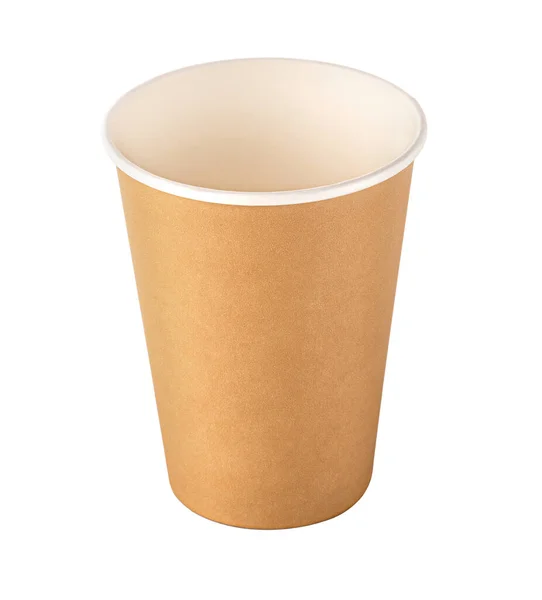 Kağıt Kahve Fincanı Beyaz Üzerine Izole Edilmiş Kırpma Yolu Ile — Stok fotoğraf