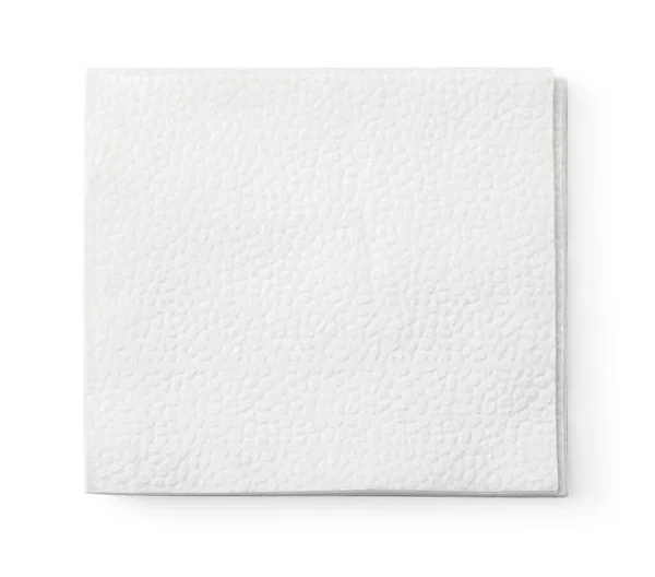 白色餐巾纸 白色背景下与剪切法分离 — 图库照片