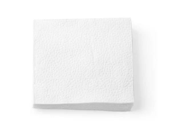 白色餐巾纸 白色背景下与剪切法分离 — 图库照片