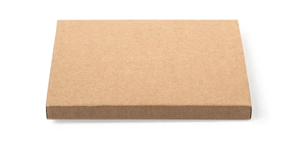 Κουτί Χαρτοκιβωτίων Απομονωμένο Λευκό Φόντο Διαδρομή Αποκοπής Κουτί Παράδοσης Καφέ — Φωτογραφία Αρχείου