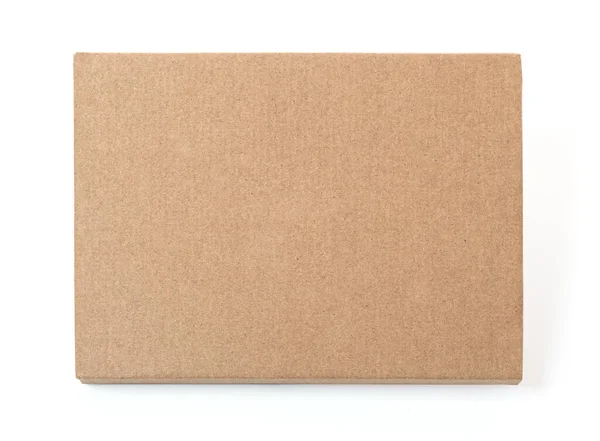 纸板箱顶部的视图隔离在白色背景与裁剪路径 棕色纸板箱 — 图库照片