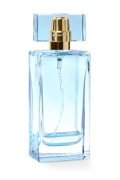 一瓶香水A Bottle Perfume 在美丽的玻璃瓶中 用白色隔离的软糖软糖 是的香喷喷 — 图库照片