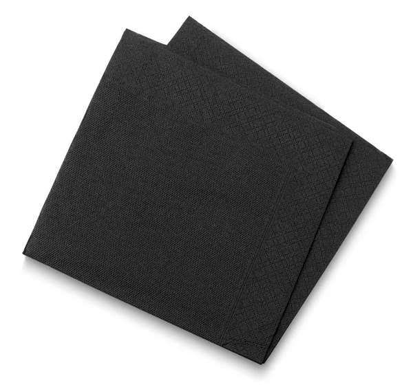 Чорні Чисті Паперові Тканини Білому Тлі Вид Зверху Відсічним Контуром — стокове фото