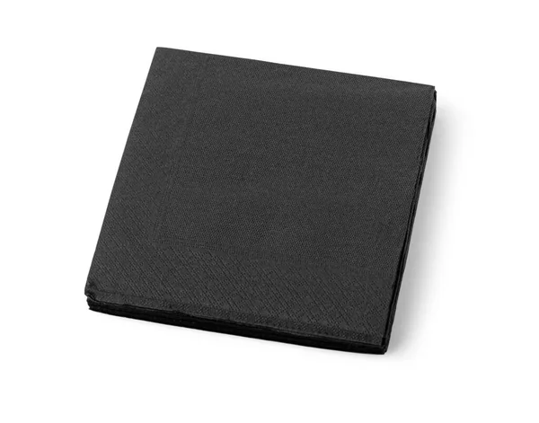 Egy Halom Fekete Tiszta Papírzsebkendő Fehér Alapon Elszigetelve Nyírási Pályával — Stock Fotó