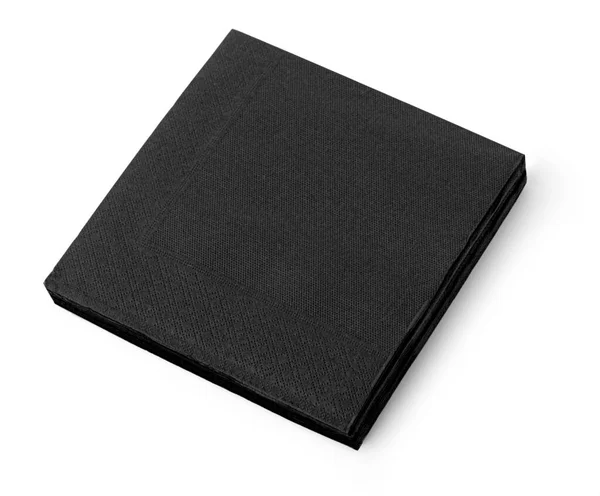 Beyaz Zemin Üzerinde Siyah Temiz Kağıt Mendiller Üst Görünüm Kırpma — Stok fotoğraf