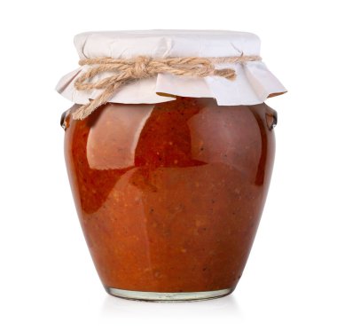 Şeffaf arkaplanda izole edilmiş bir iple bağlı bir kavanoza sıkıştım.