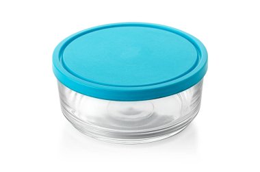 cam yiyecek kabı kırpma yolu ile beyaz arkaplanda izole