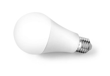 LED ampul kırpma yolu ile beyaz arkaplanda izole