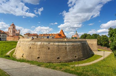 Vilnius savunma duvarının kalesi, eski kasaba, Vilnius, Litvanya, Avrupa