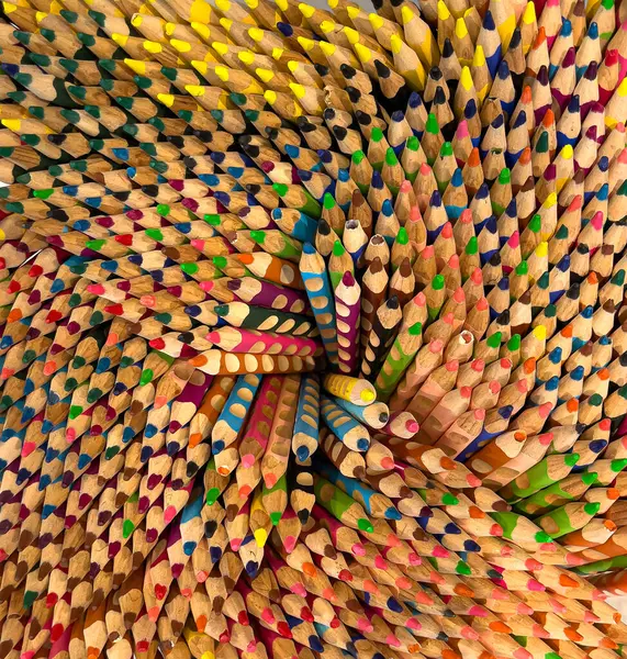 Vue Dessus Fond Des Crayons Couleur — Photo