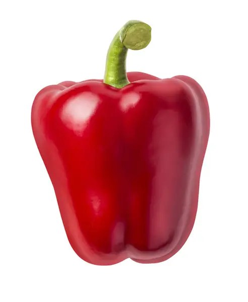 Bright Red Pepper Isolated White Clipping Path — Stock Photo, Image