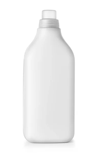 Witte Plastic Fles Geïsoleerd Een Witte Achtergrond Met Uitknippad Rechtenvrije Stockfoto's