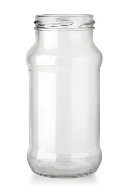 Cam kavanoz kırpma yolu ile beyaz arkaplan izole