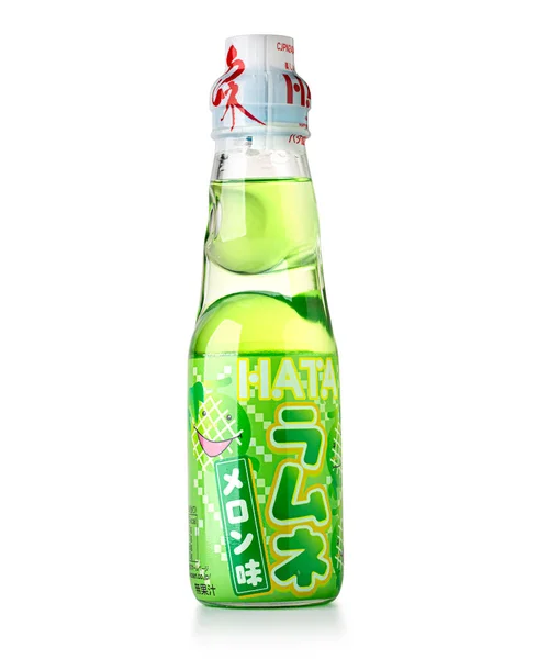 stock image Anapa, Russia - December  16, 2022: Hata bottle isolated on white Colorful Hata brand Ramune Japanese soda bottles