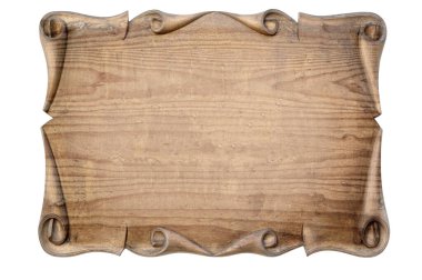 Beyaz arkaplanda boş tahta levhayı kapat 