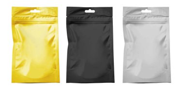 Boş kağıt torba yiyecek ambalajının üst görünümü 