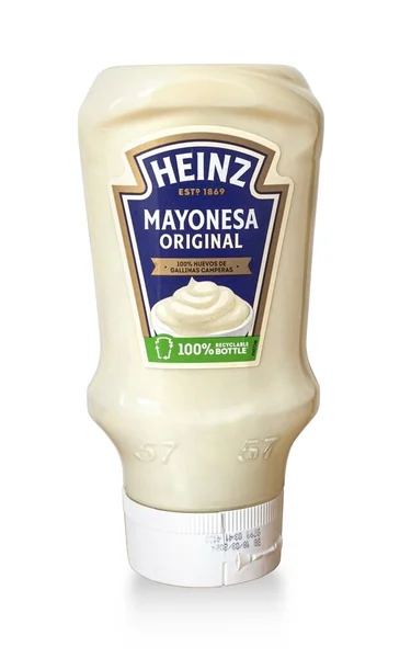 Gran Canarya Spanien Dezember 2023 Flasche Heinz American Mayonnaise Isoliert lizenzfreie Stockbilder