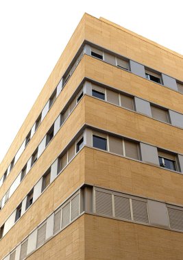 Gran Canaria, İspanya 13 Aralık 2023: Modern mimarinin soyut bir parçası, camdan ve betondan yapılmış duvarlar. Las Palmas de Gran Kanaryasında