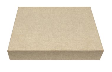 Süsleme yolu ile beyaz arkaplanda izole kumaş ile kaplı dekoratif kutu