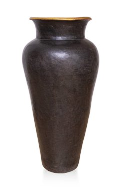 Büyük kil sürahi kırpma yolu ile beyaz arkaplan izole