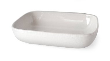 boş beyaz dikdörtgen seramik kase kırpma yolu ile beyaz arkaplan izole