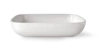 beyaz dikdörtgen seramik kase kırpma yolu ile beyaz arkaplan izole