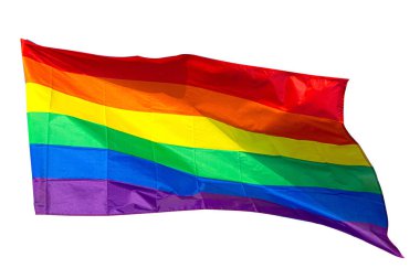 Rainbow flag a symbol for the LGBT community isolated on white background