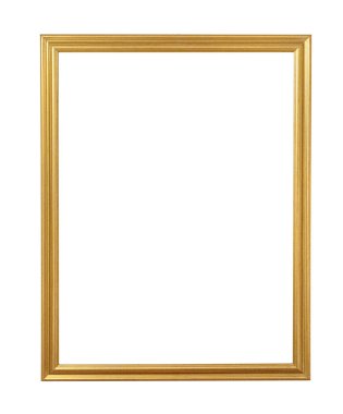 izole kırpma yolu ile beyaz zemin üzerinde altın çerçeve