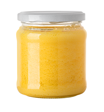 Ghee ya da kavanozdaki tereyağı.,