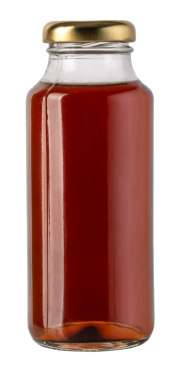 İzole meyve suyu şişeleri