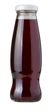 Şeffaf arkaplanda meyve suyu şişesi