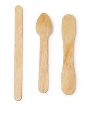 Dondurma, tahta çubuklar. Kırpma yolu ile beyaz arkaplanda izole