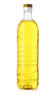 Yağ plastik şişesi beyaz arkaplanda izole