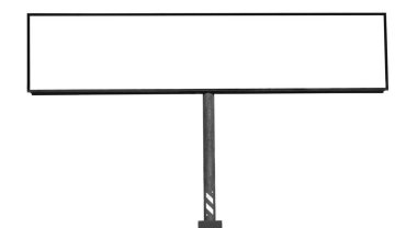 büyük boş beyaz reklam panosu kırpma yolu ile beyaz arkaplan izole