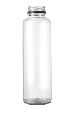 Kapağı olmayan boş plastik şişe