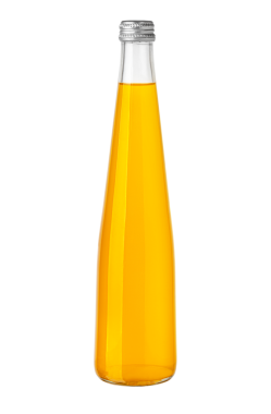 glass bottle with orange juice