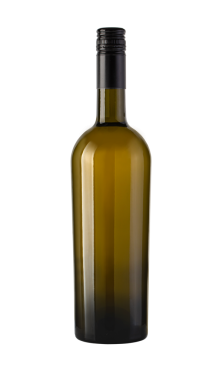 Siyah vida kapaklı yeşil şarap şişesi